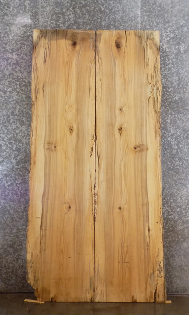 2- Live Edge Hackberry Bookmatched Dining Table Top Slabs 20579-20580